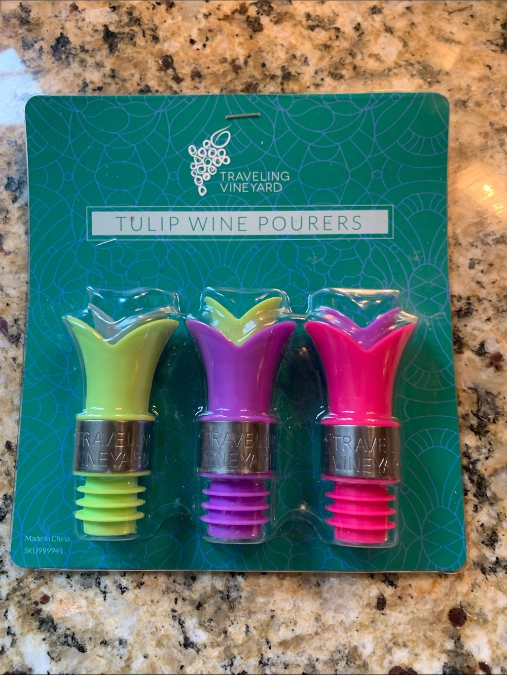 Tulip Wine Pourers - Green, Purple & Pink